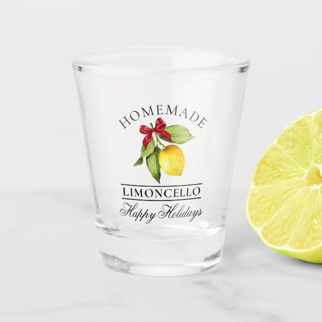 Verre A Shot Aquarelle Citron fait maison vacances Limoncello (Devant)