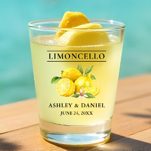 Verre A Shot Aquarelle Citrons Verdure Mariage Limoncello