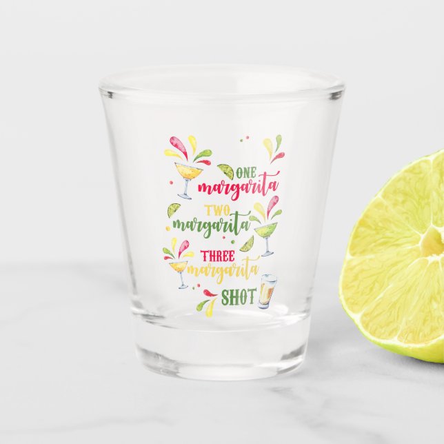 Verre A Shot Aquarelle festive Margarita (Devant)
