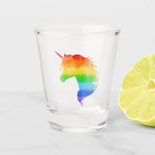 Verre A Shot Aquarelle Rainbow Unicorn