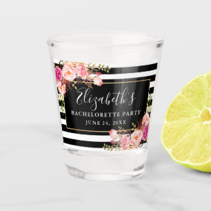 Verre A Shot Aquarelle rose Floral Bachelorette