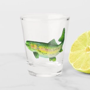 Verre A Shot Aquarelle truite arc-en-ciel