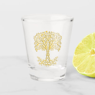 Verre A Shot Arbre Celtique Jaune
