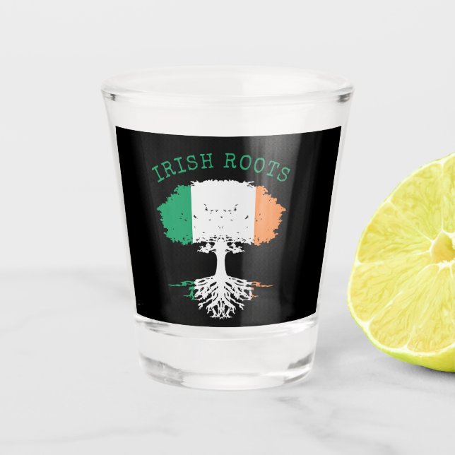 Verre A Shot Arbre de la famille des racines irlandaises (Devant)