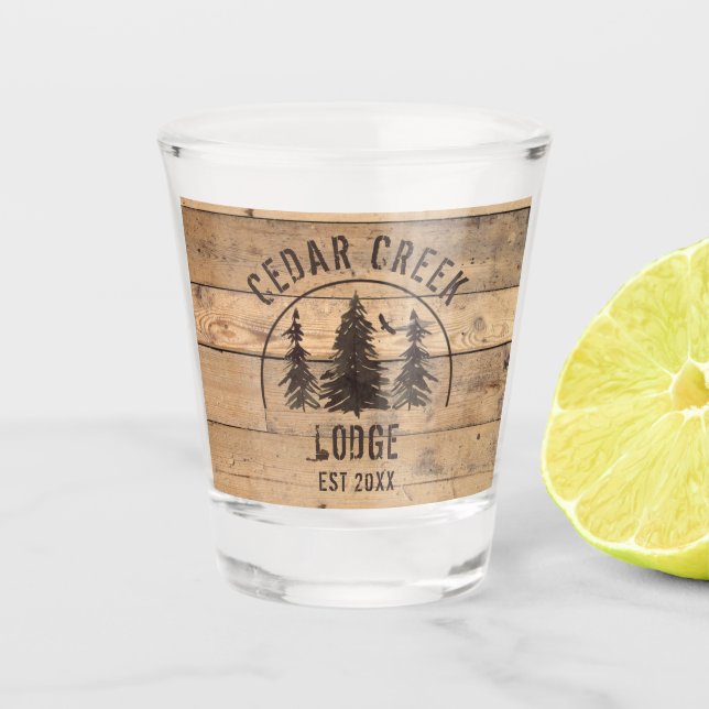 Verre A Shot Arbres rustiques en forêt de bois Personnalisés (Devant)