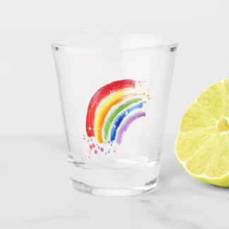 Verre A Shot Arc-en-ciel en aquarelle
