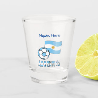 Verre A Shot Argentine Drapeau et football personnalisé