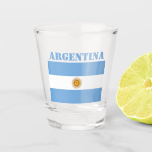 Verre A Shot Argentine Drapeau Football Football Argentine Bleu