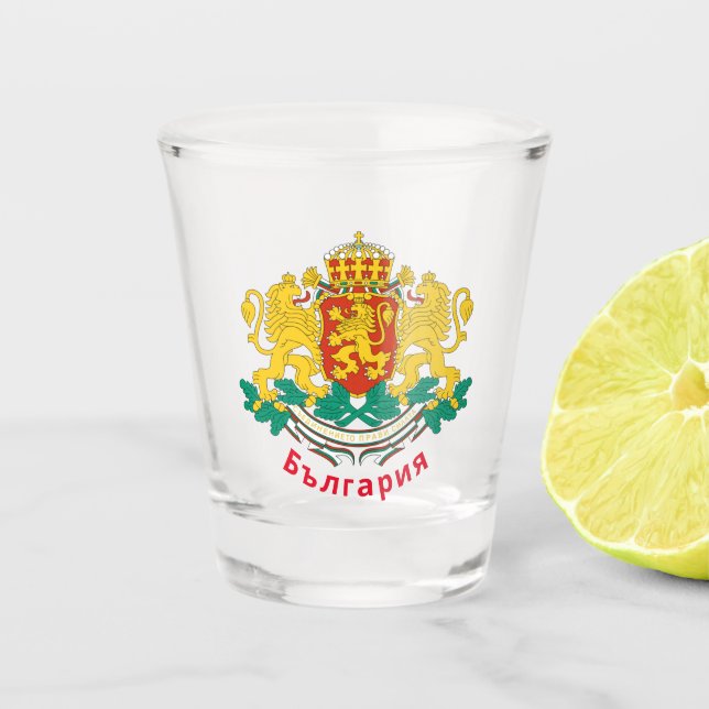 Verre A Shot Armoiries de Bulgarie (Devant)