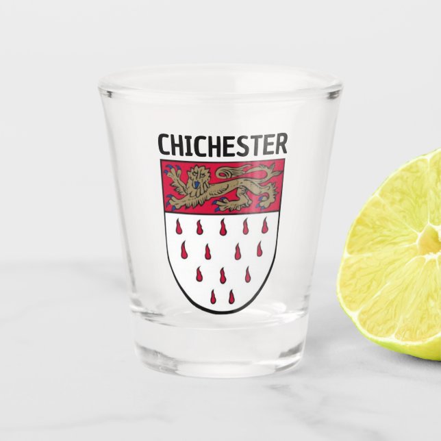 Verre A Shot Armoiries de Chichester, West Sussex (Angleterre) (Devant)