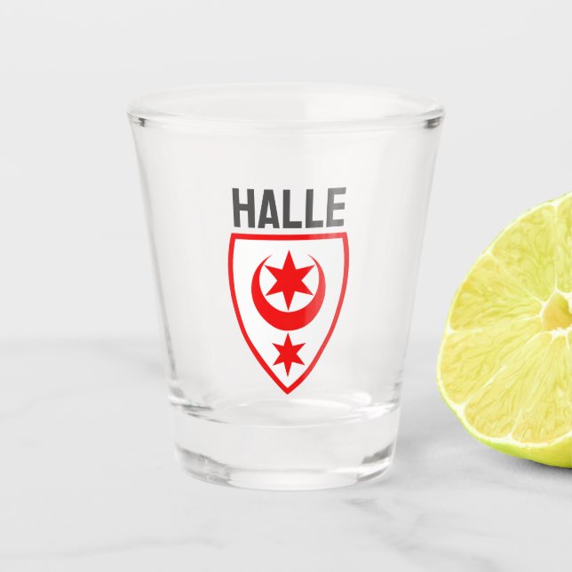 Verre A Shot Armoiries de Halle (vente), Allemagne (Devant)