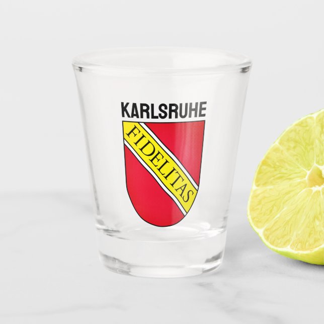Verre A Shot Armoiries de Karlsruhe, ALLEMAGNE (Devant)