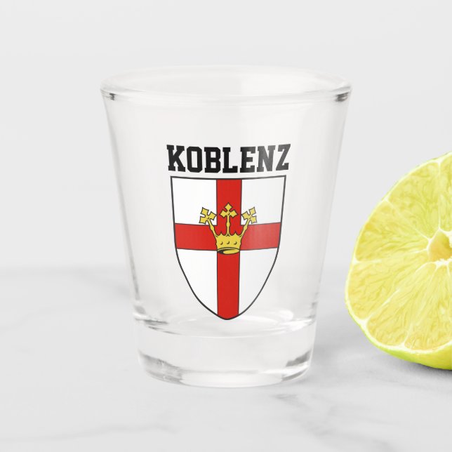 Verre A Shot Armoiries de Koblenz, Allemagne (Devant)