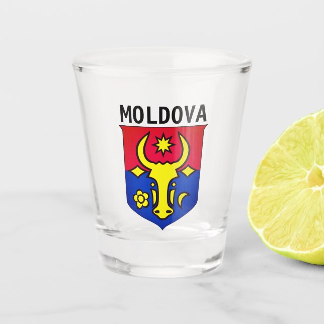 Verre A Shot Armoiries de Moldova (Devant)