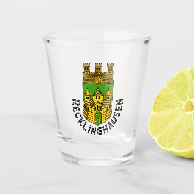 Verre A Shot Armoiries de Recklinghausen, Allemagne (Devant)