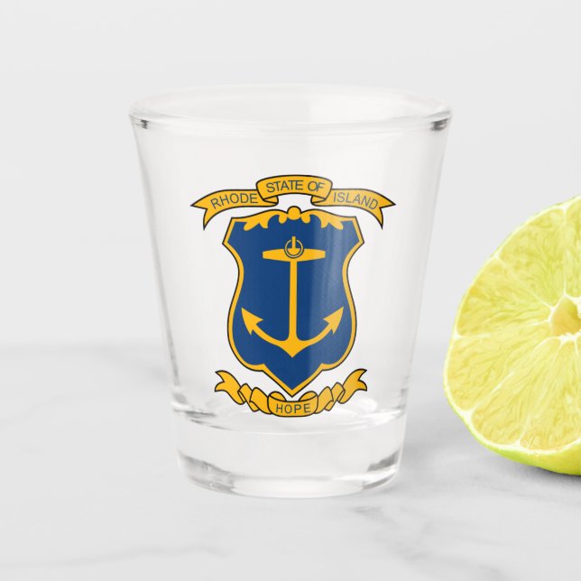 Verre A Shot Armoiries de Rhode Island (Devant)