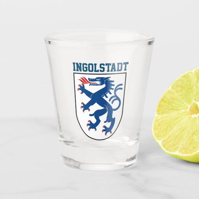 Verre A Shot Armoiries d'Ingolstadt, Bavière - ALLEMAGNE frappé (Devant)