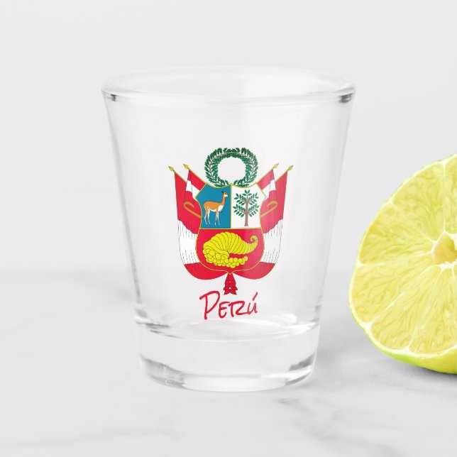 Verre A Shot Armoiries du Pérou (Devant)