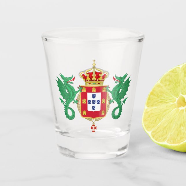 Verre A Shot Armoiries du Royaume du Portugal (1640-1910) (Devant)