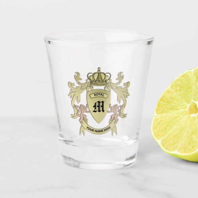 Verre A Shot Armoiries En Or (Devant)