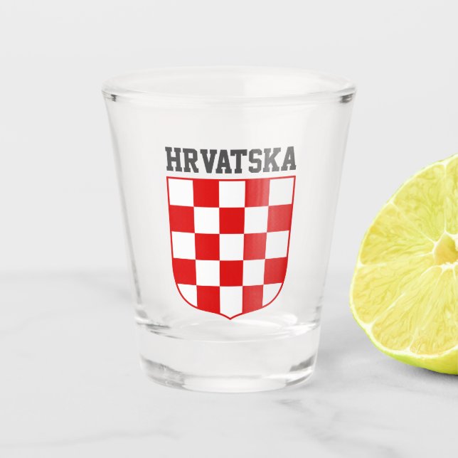 Verre A Shot Armoiries motifs croates (Devant)
