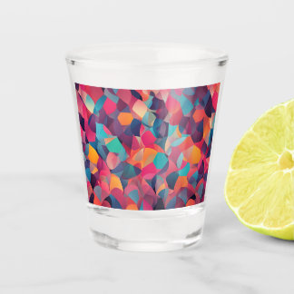 Verre A Shot Art Abstrait géométrique vibrant