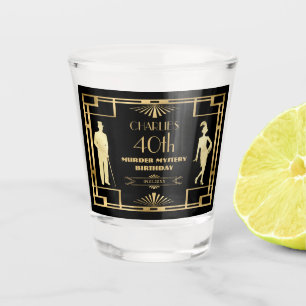 Verre A Shot Art Déco Gatsby 20s Meurtre Mystère Or Anniversair