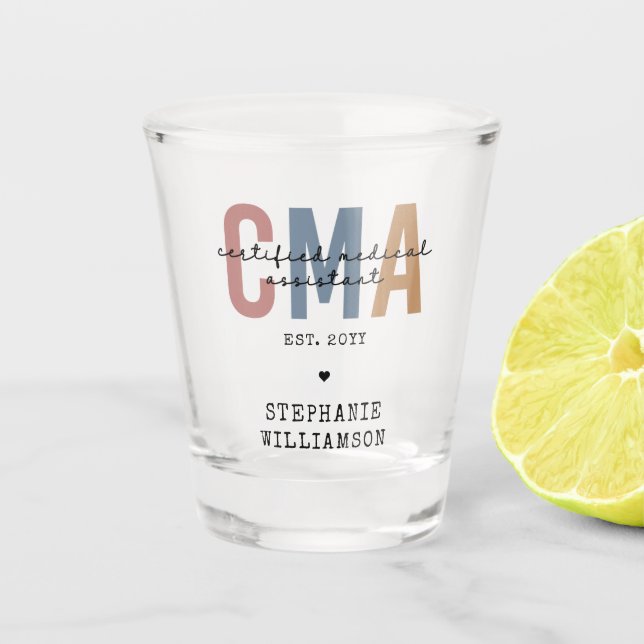 Verre A Shot Assistant Médicale certifié CMA personnalisé (Devant)