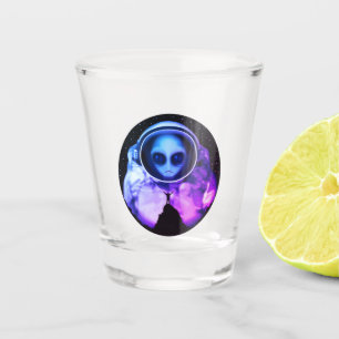 Verre A Shot Astronaute Alien rétro
