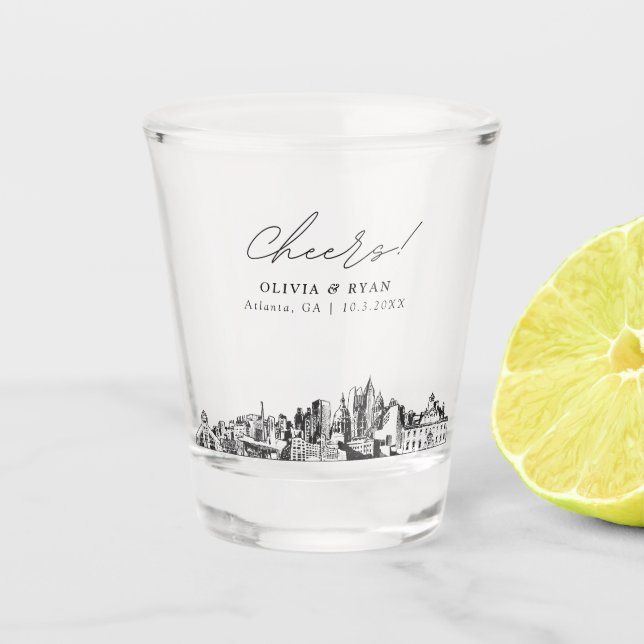 Verre A Shot Atlanta Wedding Favoriser les encouragements perso (Devant)