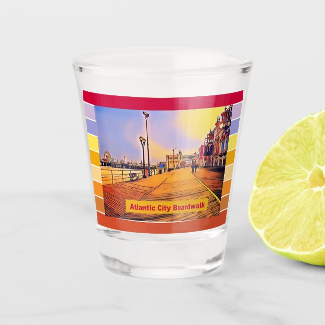 Verre A Shot Atlantic City Beach Boardwalk (Devant)