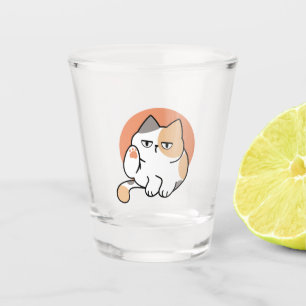 Verre A Shot Attitude de Chat Paresseux – Trop Ennuyé pour S'en