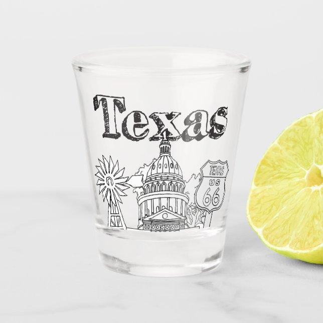 Verre A Shot Austin Texas Art Vacances Texas Souvenir Design (Devant)