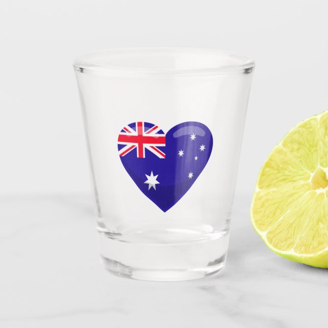 Verre A Shot Australie - Coeur du drapeau (Devant)
