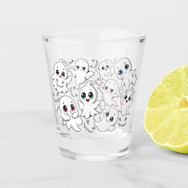 Verre A Shot Baby Ghosts Éffrayant mignon Halloween humeur (Devant)