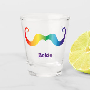 Verre A Shot Bachelor/Bachelorette/Mariage Rainbow Mustache 2