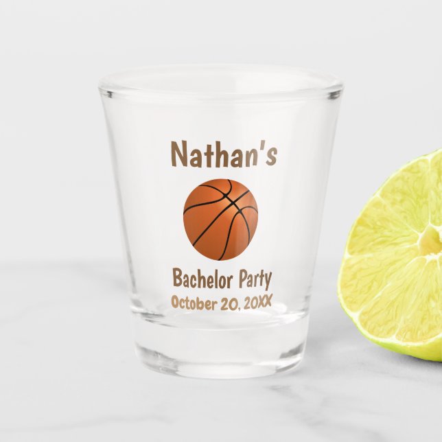 Verre A Shot Bachelor Party Wedding Favor Basketball (Devant)