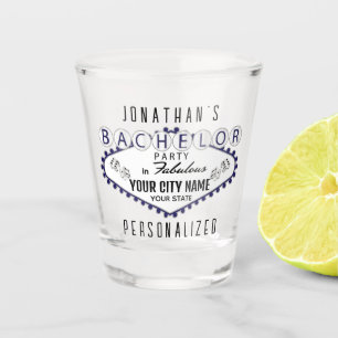 Verre A Shot Bachelor - Style Vegas - Bleu foncé
