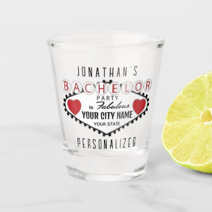 Verre A Shot Bachelor - Style Vegas - Rouge