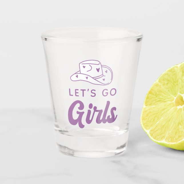 Verre A Shot Bachelorette de Casquette Cowgirl personnalisée (Devant)