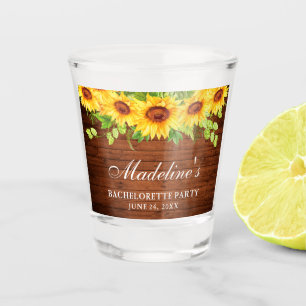 Verre A Shot Bachelorette Fleurs de soleil Floral Bois