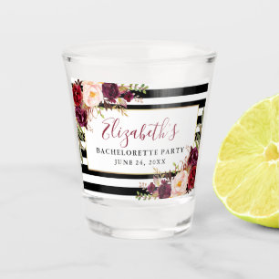 Verre A Shot Bachelorette Florale Bourgogne