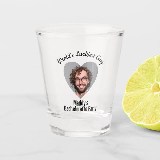 Verre A Shot Bachelorette Fun Groom Personnalisé Face (Devant)