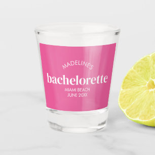 Verre A Shot Bachelorette moderne rétro rose vif