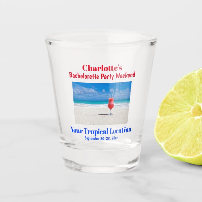 Verre A Shot Bachelorette Party Week-end Tropical Beach Trip (Devant)