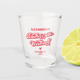 Verre A Shot Bachelorette rose et rouge