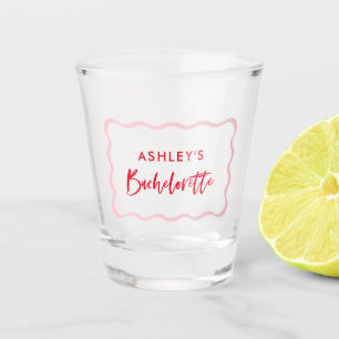 Verre A Shot Bachelorette rose et rouge Retro Favorisent le ver