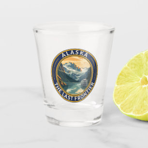 Verre A Shot Badge d'art de voyage en Alaska