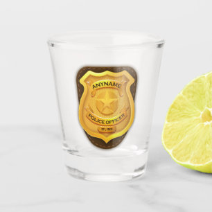 Verre A Shot Badge de nom d'agent de police personnalisé