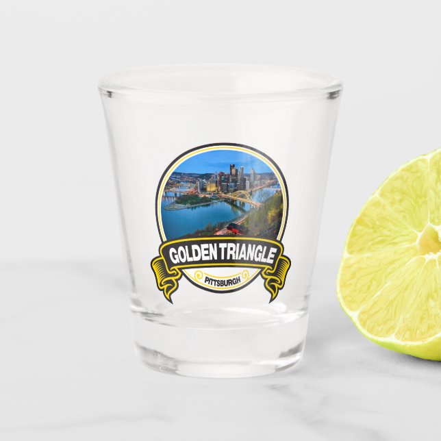 Verre A Shot Badge de voyage Golden Triangle Pittsburgh (Devant)